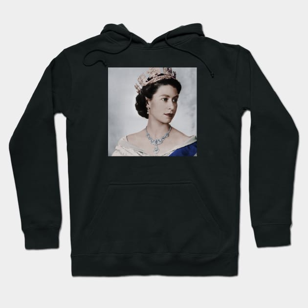 Queen Elizabeth II Young Hoodie by majgad